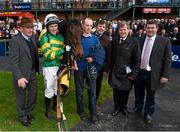 5 April 2015; Winning connections including jockey Tony McCoy and owner J.P. McManus after Gilgamboa won the Ryanair Gold Cup Novice Steeplechase. Fairyhouse Easter Festival, Fairyhouse, Co. Meath. Picture credit: Pat Murphy / SPORTSFILE