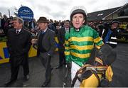 5 April 2015; Winning connections including jockey Tony McCoy and owner J.P. McManus, extreme left, after Gilgamboa won the Ryanair Gold Cup Novice Steeplechase. Fairyhouse Easter Festival, Fairyhouse, Co. Meath. Picture credit: Pat Murphy / SPORTSFILE