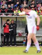 5 April 2015; Tyrone selector Tony Donnelly in conversation with team physiotherapist Mark Harte. Allianz Football League, Division 1, Round 7, Tyrone v Kerry. Healy Park, Omagh, Co. Tyrone. Picture credit: Stephen McCarthy / SPORTSFILE