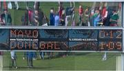 5 April 2015; General view of the scoreboard at the end of the game. Allianz Football League, Division 1, Round 7, Mayo v Donegal. Elverys MacHale Park, Castlebar, Co. Mayo. Picture credit: David Maher / SPORTSFILE