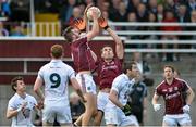 5 April 2015; Paul Conroy and Fiontan O Curraoin, Galway, challenge for a high ball with Emmet Bolton, Paul Cribben and Gary White, Kildare. Allianz Football League, Division 2, Round 7, Galway v Kildare. Tuam Stadium, Tuam. Picture credit: Ray Ryan / SPORTSFILE