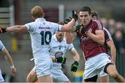 5 April 2015; Fiontan O'Curraoin, Galway, in action against Keith Cribben, Kildare. Allianz Football League, Division 2, Round 7, Galway v Kildare. Tuam Stadium, Tuam. Picture credit: Ray Ryan / SPORTSFILE