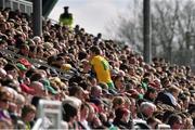5 April 2015; Donegal 's Hugh McFadden walks through the stand after receving a black card from referee David Coldrick. Allianz Football League, Division 1, Round 7, Mayo v Donegal. Elverys MacHale Park, Castlebar, Co. Mayo. Picture credit: David Maher / SPORTSFILE