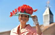 6 April 2015; Andrea Emerson, from Co. Fermanagh, shows off her style prior to the Most Stylish Lady contest. Fairyhouse Easter Festival, Fairyhouse, Co. Meath. Picture credit: Cody Glenn / SPORTSFILE