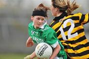22 April 2008; Ruth Mulligan, left, Moyne, in action against Nicole Murphy, John the Baptist, Limerick. Pat the Baker Post Primary School Senior C Final, Moyne v John the Baptist, Limerick,Tuam Stadium, Tuam, Co. Galway. Picture credit: David Maher / SPORTSFILE
