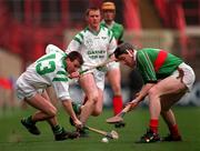 17 March 1998; Brian Whelahan of Birr in action against Peter Kelly of Sarsfields during the All-Ireland Club Hurling Final between Sarsfields and Birr at Croke Park, Dublin. Photo by Brendan Moran/Sportsfile
