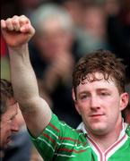 17 March 1998; Brian Whelahan of Birr salutes his side's victory over Sarsfields following the All-Ireland Club Hurling Final between Sarsfields and Birr at Croke Park, Dublin. Photo by David Maher/Sportsfile