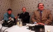 31 March 1998; D.J Carey, centre, with, Vice Chairman of the Kilkenny County Board Ned Quinn, right, during a Kilkenny Senior Hurling Press Conference. Photo by Matt Browne/Sportsfile