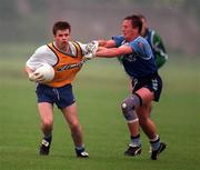 10 June 1997; Dessie Farrell in action against Johnny Barr during a Dublin GAA Senior Football Training Session in Santry, Dublin. Photo by Brendan Moran/Sportsfile