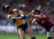 14 September 1997; Donal Madden of Clare in action against Joe Hession of Galway during the All-Ireland Minor Hurling Championship Final between Clare and Galway at Croke Park in Dublin. Photo by Matt Browne/Sportsfile