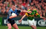 15 March 1998; Eamon Heery of Dublin in action against Liam Brosnan of Kerry during the National Football League Section C match between Dublin and Kerry at Parnell Park in Dublin. Photo by Brendan Moran/Sportsfile
