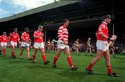 8 June 1997; Cork players parade in front of the Mackey Stand  prior to the GAA Munster Senior Hurling Championship Semi-Final match between Clare and Cork at the Gaelic Grounds in Limerick. Photo by Brendan Moran/Sportsfile