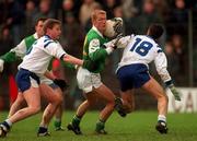 8 February 1997; Graham Geraghty of Leinster holds off the challenge of Damien Mitchell, left, and Noel Connelly, 18 of Connacht during the Railway Cup Final match between Leinster and Connacht. Photo by Ray McManus/Sportsfile