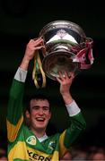18 September 1994; Kerry captain Jack Ferriter lifts the Irish Press cup following the All-Ireland Minor Football Championship Final betweeen Kerry and Galway at Croke Park in Dublin. Photo by Brendan Moran/Sportsfile