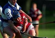 25 May 1997; Kevin Broderick of Galway in action against Ray Fogarty of Laois during the Church & General National Hurling League Division 1 match between Galway and Laois at Kenny Park in Athenry, Galway. Photo by Ray McManus/Sportsfile