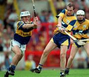 14 September 1997; Liam Doyle of Clare in action against Philip O'Dwyer of Tipperary in action against Frank Lohan of Clare during the Guinness All-Ireland Hurling Championship Final match between Clare and Tipperary at Croke Park in Dublin. Photo by Ray McManus/Sportsfile