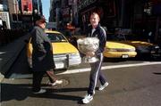 17 October 1997; Kerry Captain Liam Hassett on his way to Times Square for a photo session in New York, USA ahead of the Church & General National Football League match between Kerry and Cavan at Downing Stadium, Randall's Island, New York, USA. Photo by Ray McManus/Sportsfile