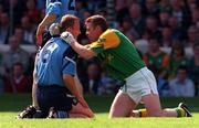 15 June 1997; Keith Barr, left, of Dublin and Tommy Dowd of Meath after the GAA Senior Football Championship Quarter-Final match between Meath and Dublin at Croke Park in Dublin. Photo by David Maher/Sportsfile