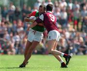25 May 1997; Liam McHale of Mayo in action against Sean O'Domhnaill of Galway during the GAA Football Senior Championship Quarter-Final match between Galway and Mayo at Tuam Stadium in Tuam, Galway. Photo by Ray McManus/Sportsfile