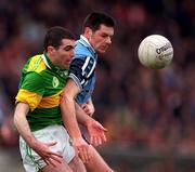 15 March 1998  Liam Brosnan of Kerry, left, in action against Paddy Moran of Dublin during the National Football League Section C match between Dublin and Kerry at Parnell Park in Dublin. Photo by Brendan Moran/Sportsfile