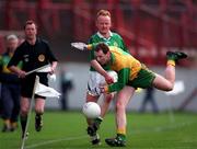 17 March 1998; Aidan Fahy of Corofin in a race for possession against Tony Gorman of Erin's Isle during the All-Ireland Club Football Final between Corofins and Erin's Isle at Croke Park in Dublin. Photo by Brendan Moran/Sportsfile