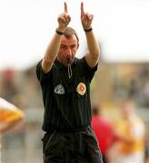 28 May 2000; Referee Seamus McCormack during the Bank of Ireland Ulster Senior Football Championship Quarter-Final between Antrim and Down at Casement Park in Belfast, Antrim. Photo by David Maher/Sportsfile