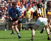 18 June 2000; Sean Duignan of Dublin in action against Noel Hickey of Kilkenny during the Guinness Leinster Senior Hurling Championship Semi-Final match between Kilkenny and Dublin at Croke Park in Dublin. Photo by Aoife Rice/Sportsfile