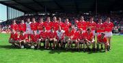18 June 2000; The Cork team prior to the Bank of Ireland Munster Senior Football Championship Semi-Final match between Kerry and Cork at Fitzgerald Stadium in Killarney, Kerry. Photo by Damien Eagers/Sportsfile
