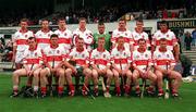 11 June 2000; The Derry team prior to the Guinness Ulster Senior Hurling Championship Semi-Final between Derry and Down at Casement Park in Belfast, Antrim. Photo by Aoife Rice/Sportsfile