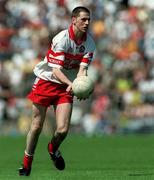 25 June 2000; Enda Muldoon of Derry during the Bank of Ireland Ulster Senior Football Championship Semi-Final match between Antrim and Derry at Casement Park in Belfast, Antrim. Photo by David Maher/Sportsfile