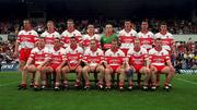 2 July 2000; The Derry team prior to the Bank of Ireland Ulster Senior Football Championship Semi-Final Replay between Antrim and Derry at Casement Park in Belfast, Antrim. Photo by Aoife Rice/Sportsfile