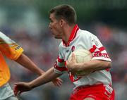 2 July 2000; Joseph Cassidy of Derry during the Bank of Ireland Ulster Senior Football Championship Semi-Final Replay between Antrim and Derry at Casement Park in Belfast, Antrim. Photo by Aoife Rice/Sportsfile