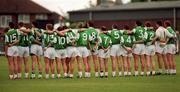 4 June 2000; The London team stand for Amhrán na bhFiann prior to the Bank of Ireland Connacht Senior Football Championship Quarter-Final match between London and Roscommon at Emerald GAA Grounds in Ruislip, England. Photo by Aoife Rice/Sportsfile