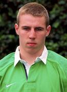 21 May 2000; Ross Callaghan of Ireland during an Ireland Schools Rugby Squad Portrait Session at Deer Park Golf Club in Howth, Dublin. Photo by Brendan Moran/Sportsfile