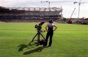 18 June 2000; A pitchside TV camera during the Guinness Leinster Senior Hurling Championship Semi-Final match between Offaly and Wexford at Croke Park in Dublin. Photo by Ray McManus/Sportsfile