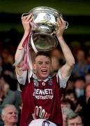 17 September 1995; Westmeath captain Damien Gavin lifts the Irish Press Cup after the All-Ireland Minor Football Championship Final match between Derry and Westmeath at Croke Park in Dublin. Photo by Ray McManus/Sportsfile