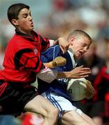 3 July 2000; Ronan Monaghan of Tullamore in action against Adrian Magee of St. Bronagh's during the Feile Peil na nOg Boys U14 Football Division 2 Final match between Tullamore, Offaly v St. Bronagh's in Rostrevor, Down, at Croke Park in Dublin. Photo by Damien Eagers/Sportsfile