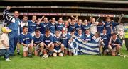 3 July 2000; The Tullamore team celebrate with the cup after the Feile Peil na nOg Boys U14 Football Division 2 Final match between Tullamore, Offaly v St. Bronagh's in Rostrevor, Down, at Croke Park in Dublin. Photo by Damien Eagers/Sportsfile