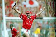 2 July 2000; Sean McGrath of Cork celebrates his last minute point during the Guinness Munster Senior Hurling Championship Final between Cork and Tipperary at Semple Stadium in Thurles, Tipperary. Photo by Brendan Moran/Sportsfile
