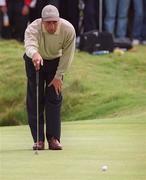 30 June 2000; Jose Maria Olazabal of Spain lines up a putt on the nonth green during the second day of the Murphy's Irish Open Golf Championship at Ballybunion Golf Club in Kerry. Photo by Brendan Moran/Sportsfile