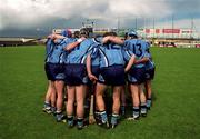 28 May 2000; The Dublin team huddle prior to the Guinness Leinster Senior Hurling Championship Round Robin match between Dublin and Laois at Nowlan Park in Kilkenny. Photo by Ray McManus/Sportsfile