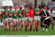 11 June 2000; The Mayo team lead by captain Noel Connelly parade before the start of the match, Connacht Senior Football Championship, Sligo v Mayo, Markievicz Park, Co. Sligo. Picture credit; Damien Eagers/SPORTSFILE
