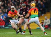 20 April 2008; Darren McCormack, Westmeath, in action against Craig Doyle, left, and Robert Foley, Carlow. Allianz National Hurling League, Division 2 Final, Carlow v Westmeath, Gaelic Grounds, Limerick. Picture credit: Stephen McCarthy / SPORTSFILE *** Local Caption ***