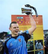 22 April 2008; UUJ captain Peter Donnelly lifts the Ulster Bank Sigerson Cup, Ulster Bank Sigerson Cup Final, Garda College v UUJ. Carlow IT Grounds, Carlow. Picture credit; Matt Browne / SPORTSFILE