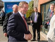 6 April 2015; An Taoiseach Enda Kenny T.D. on his arrival before the start of the days racing. Fairyhouse Easter Festival, Fairyhouse, Co. Meath. Picture credit: Pat Murphy / SPORTSFILE