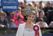 6 April 2015; Ciara Murphy from Dunboyne, Co. Meath, winner of the Carton House Most Stylish Lady competition. Fairyhouse Easter Festival, Fairyhouse, Co. Meath. Picture credit: Pat Murphy / SPORTSFILE