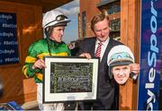 6 April 2015; Jockey Tony McCoy with An Taoiseach Enda Kenny after the BoyleSports Irish Grand National Steeplechase. Fairyhouse Easter Festival, Fairyhouse, Co. Meath. Picture credit: Pat Murphy / SPORTSFILE