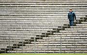 5 April 2015; A Dublin supporter arrives for the game. Allianz Football League, Division 1, Round 7, Monaghan v Dublin. St Tiernach’s Park, Clones, Co. Monaghan. Picture credit: Brendan Moran / SPORTSFILE