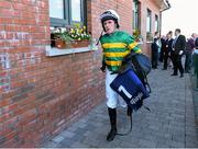 7 April 2015; Jockey Tony McCoy returns to the weigh room after the I.N.H. Stallion Owners European Breeders Fund Novice Handicap Hurdle Series Final. Fairyhouse Easter Festival, Fairyhouse, Co. Meath. Picture credit: Ramsey Cardy / SPORTSFILE