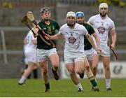 4 April 2015; Martin Fitzgerald, Kildare, in action against Jack Regan, left, and Gary Kelly, Meath. Allianz Hurling League Division 2B Final, Kildare v Meath. Cusack Park, Mullingar, Co. Westmeath. Picture credit: Piaras Ó Mídheach / SPORTSFILE